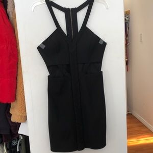 NBD cut out mini black dress